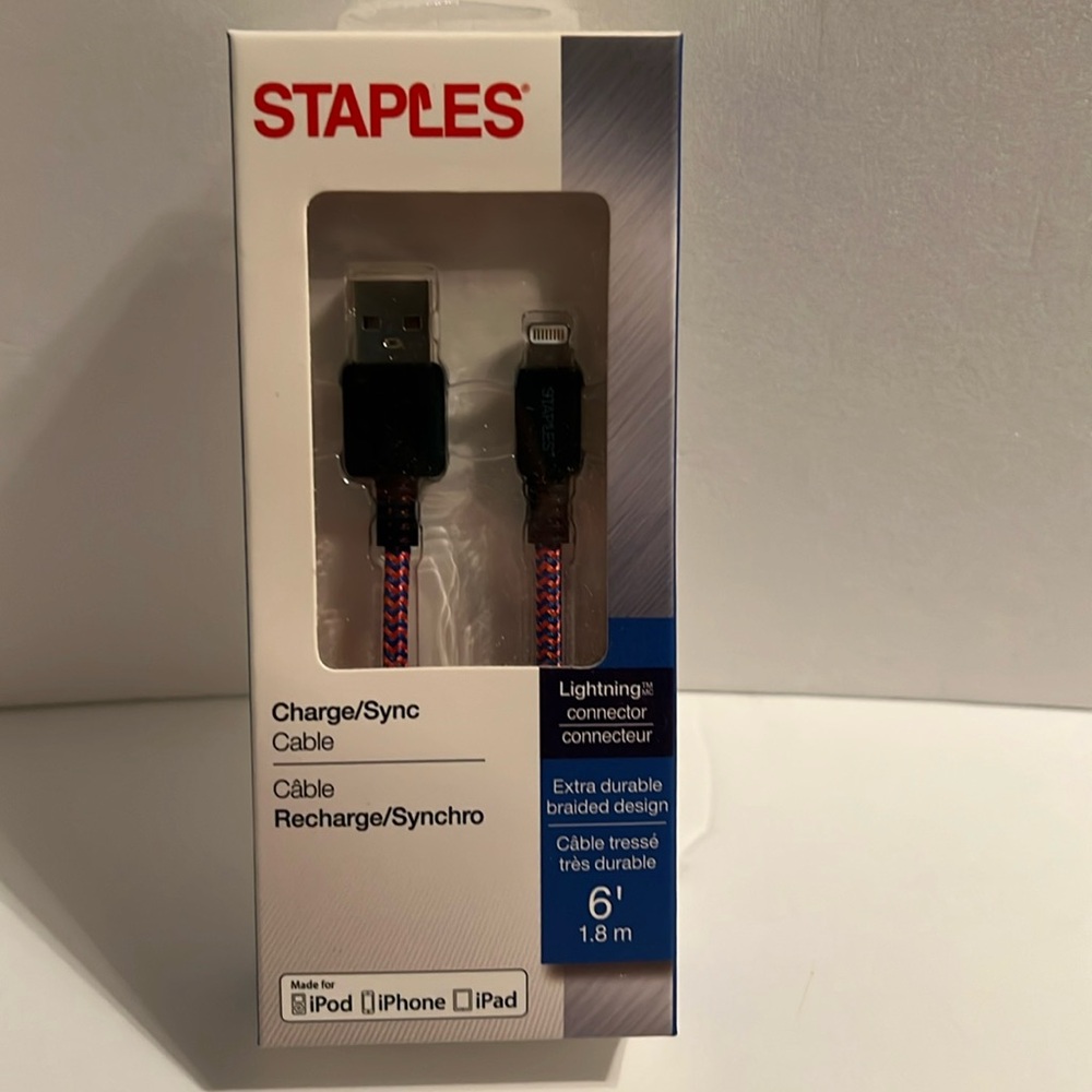 New 6’ Lightning Cable from Staples